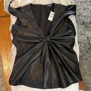 Express black leather top